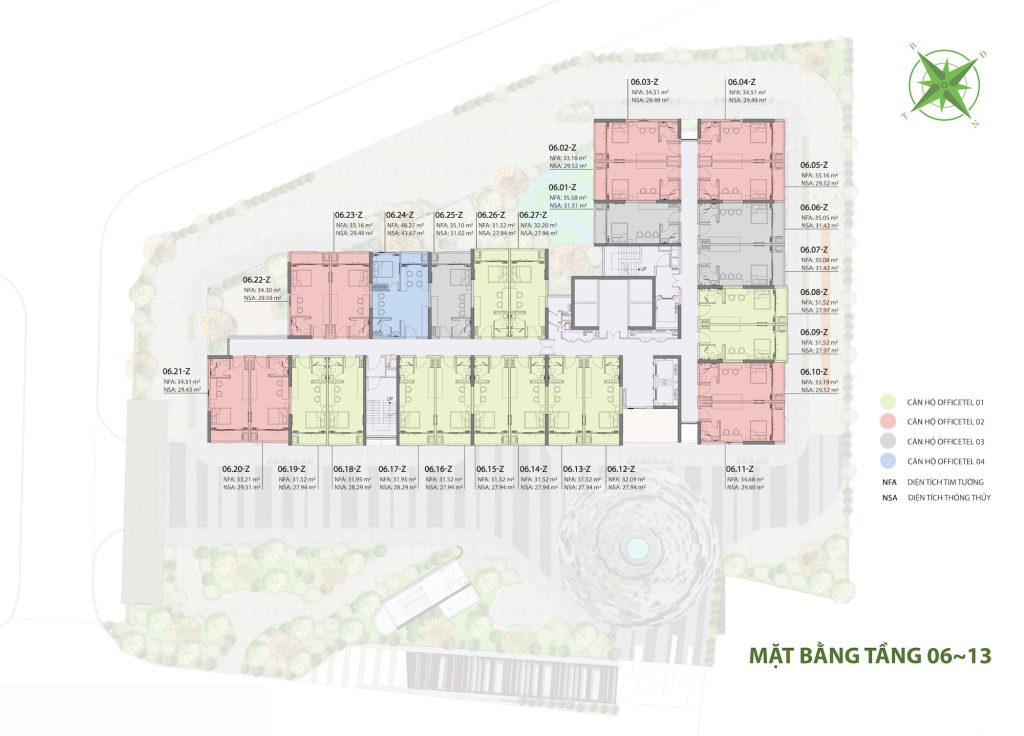 mặt bằng Picity sky zen offictel