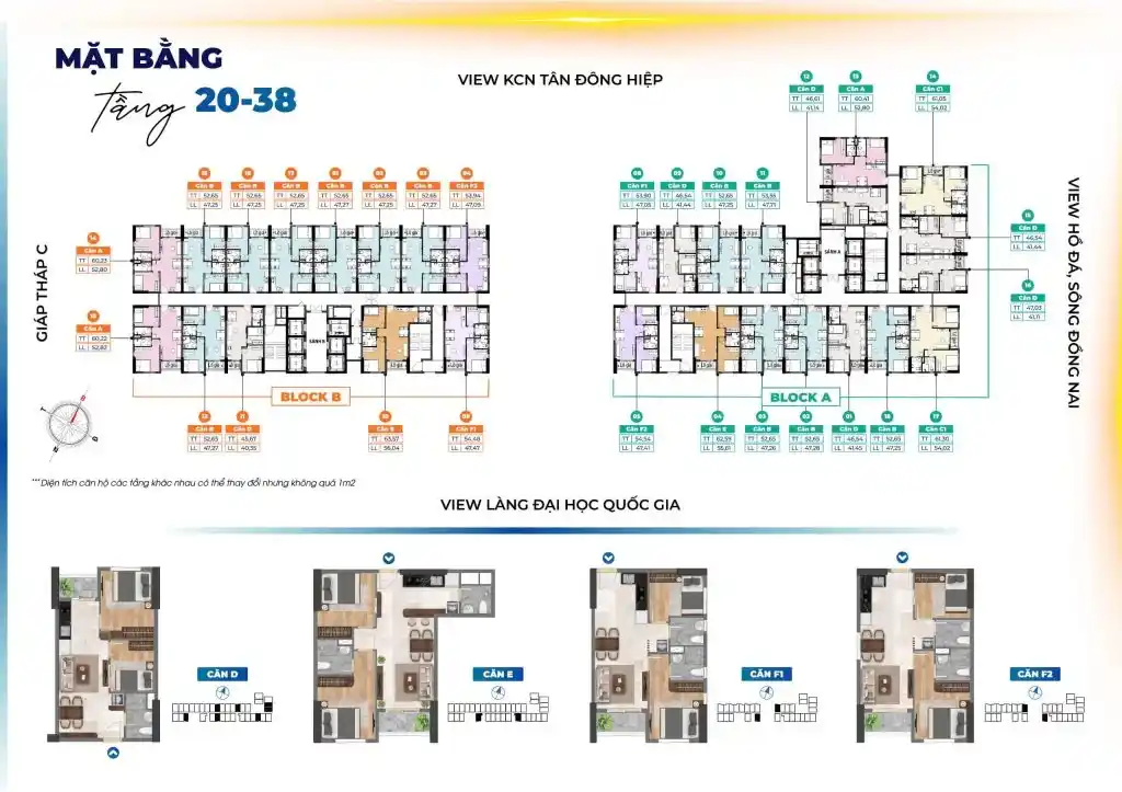 mặt bằng thiết kế căn hộ Bcons Solary