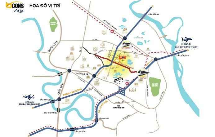 vị trí bcons aria đường Huyện Thanh Quang