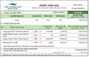 giá dự án the emerald river park